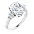 14K White Gold 11 x 9 mm Oval 1/4 CTW Lab-Grown Diamond Semi-Set Engagement Ring