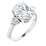 14K White Gold 11 x 9 mm Oval 1/4 CTW Lab-Grown Diamond Semi-Set Engagement Ring