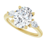 14K Yellow Gold 10 x 8 mm Oval 1/4 CTW Lab-Grown Diamond Semi-Set Engagement Ring