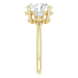 14K Yellow Gold 11 x 9 mm Oval 1/4 CTW Lab-Grown Diamond Semi-Set Engagement Ring