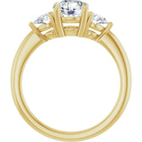 14K Yellow Gold 6.5 mm Round 1/4 CTW Lab-Grown Diamond Semi-Set Engagement Ring