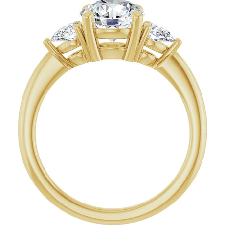 14K Yellow Gold 7.4 mm Round 1/4 CTW Lab-Grown Diamond Semi-Set Engagement Ring
