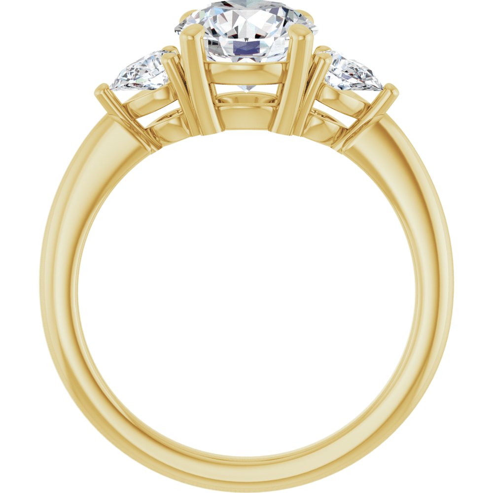 14K Yellow Gold 7.4 mm Round 1/4 CTW Lab-Grown Diamond Semi-Set Engagement Ring