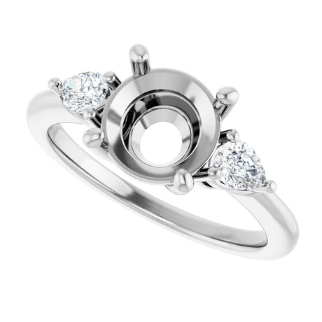 14K White Gold 8.2 mm Round 1/4 CTW Lab-Grown Diamond Semi-Set Engagement Ring