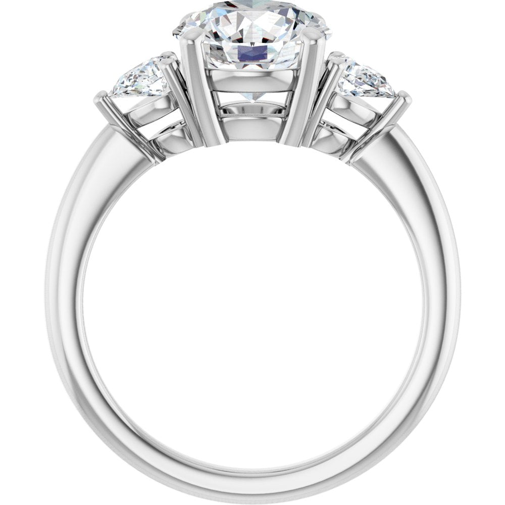 14K White Gold 8.2 mm Round 1/4 CTW Lab-Grown Diamond Semi-Set Engagement Ring