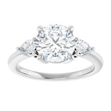 14K White Gold 8 mm Round 1/4 CTW Natural Diamond Semi-Set Engagement Ring