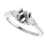 14K White Gold 7 x 5 mm Oval 1/4 CTW Lab-Grown Diamond Semi-Set Engagement Ring