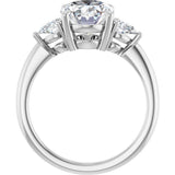 14K White Gold 10 x 8 mm Oval 1/4 CTW Natural Diamond Semi-Set Engagement Ring