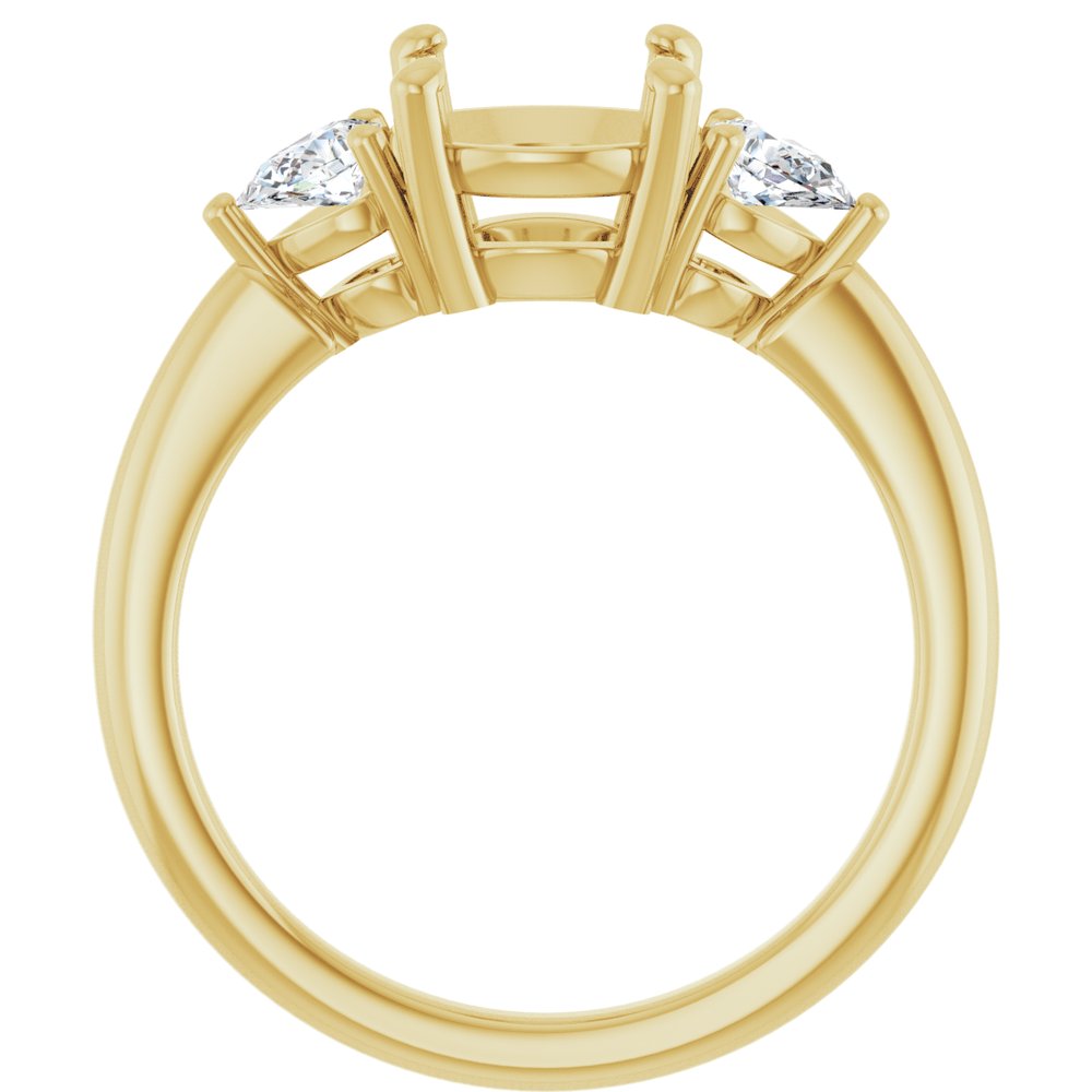 14K Yellow Gold 8 mm Round 1/4 CTW Natural Diamond Semi-Set Engagement Ring