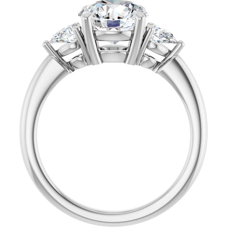 14K White Gold 8 mm Round 1/4 CTW Natural Diamond Semi-Set Engagement Ring