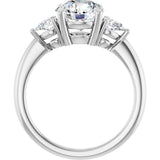 14K White Gold 8 mm Round 1/4 CTW Natural Diamond Semi-Set Engagement Ring