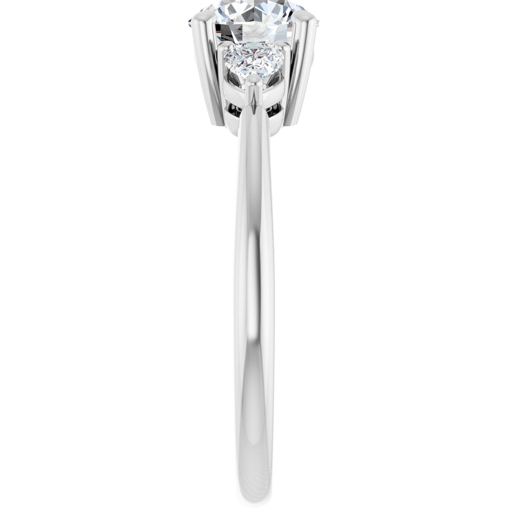 14K White Gold 6.5 mm Round 1/4 CTW Lab-Grown Diamond Semi-Set Engagement Ring