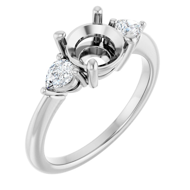 14K White Gold 7.4 mm Round 1/4 CTW Lab-Grown Diamond Semi-Set Engagement Ring