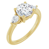 14K Yellow Gold 7.4 mm Round 1/4 CTW Lab-Grown Diamond Semi-Set Engagement Ring