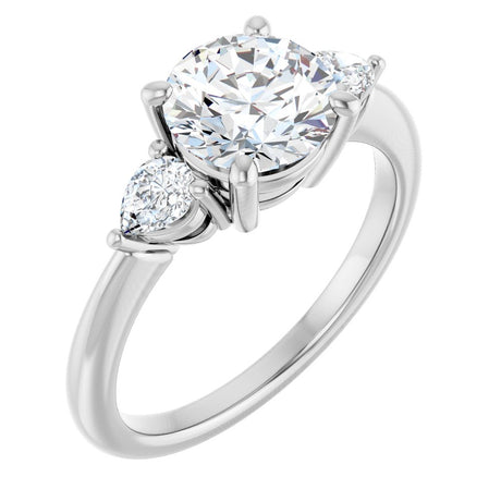 14K White Gold 7.4 mm Round 1/4 CTW Lab-Grown Diamond Semi-Set Engagement Ring