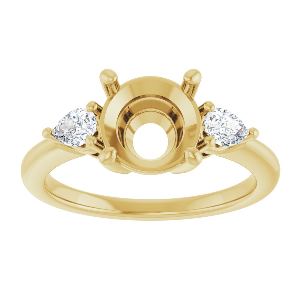 14K Yellow Gold 8.2 mm Round 1/4 CTW Lab-Grown Diamond Semi-Set Engagement Ring