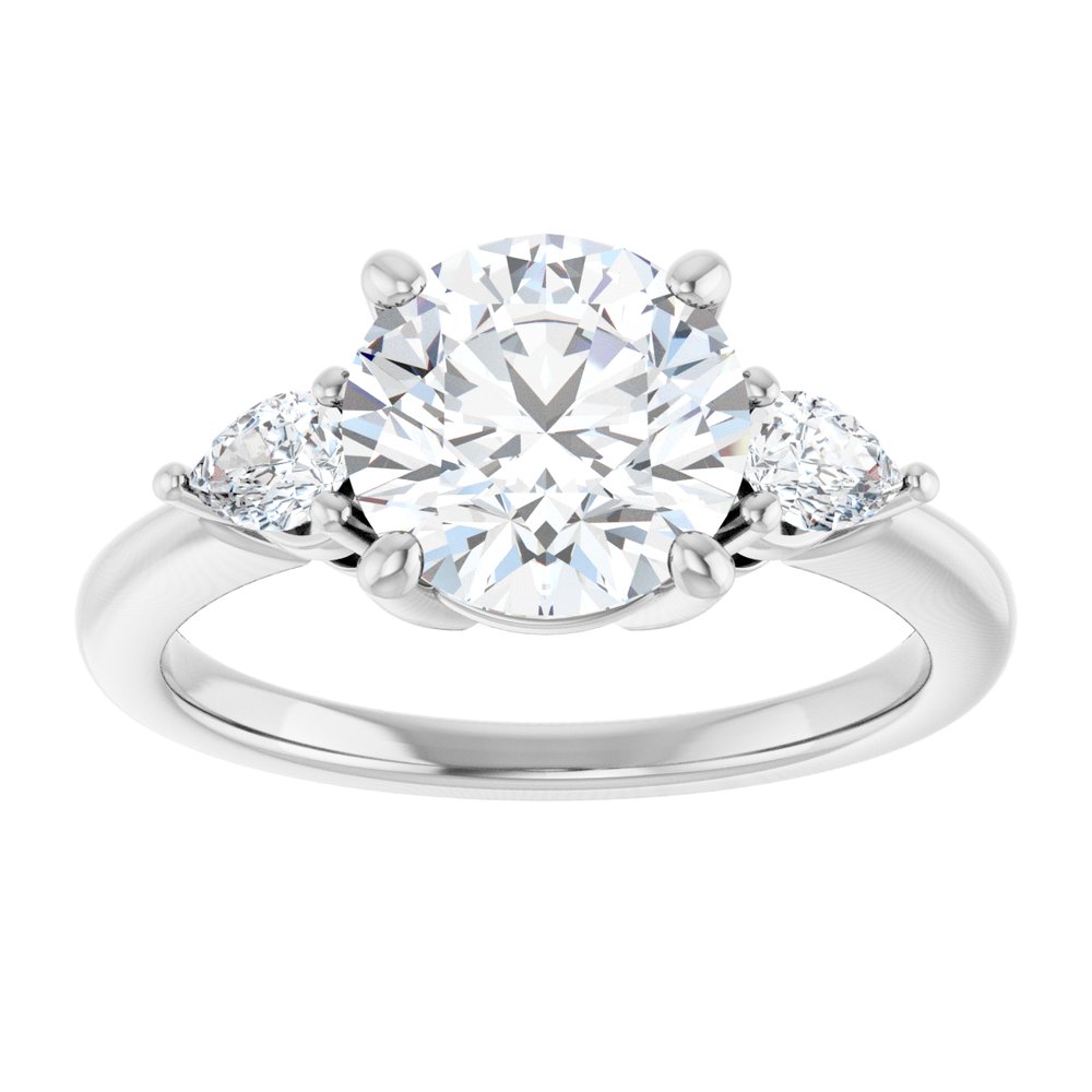 14K White Gold 8.2 mm Round 1/4 CTW Lab-Grown Diamond Semi-Set Engagement Ring