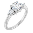 14K White Gold 6.5 mm Round 1/4 CTW Lab-Grown Diamond Semi-Set Engagement Ring