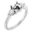 14K White Gold 6.5 mm Round 1/4 CTW Lab-Grown Diamond Semi-Set Engagement Ring