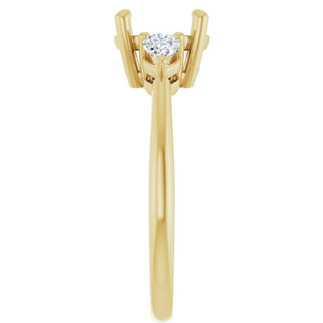 14K Yellow Gold 8.2 mm Round 1/4 CTW Lab-Grown Diamond Semi-Set Engagement Ring