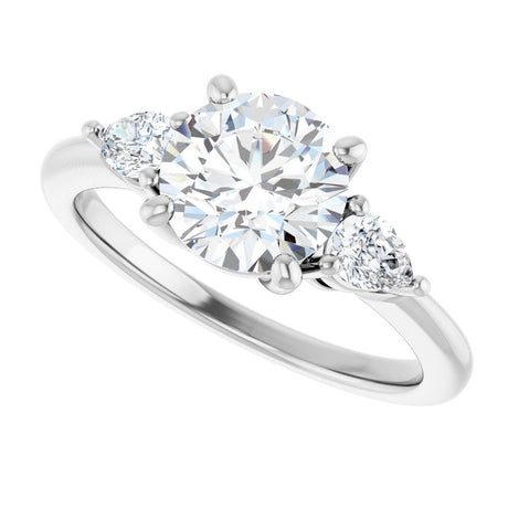 14K White Gold 7.4 mm Round 1/4 CTW Lab-Grown Diamond Semi-Set Engagement Ring