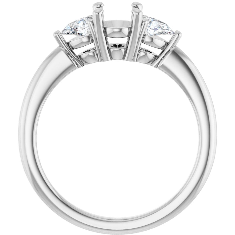 14K White Gold 7 x 5 mm Oval 1/4 CTW Lab-Grown Diamond Semi-Set Engagement Ring