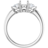 14K White Gold 7 x 5 mm Oval 1/4 CTW Lab-Grown Diamond Semi-Set Engagement Ring