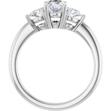 14K White Gold 7 x 5 mm Oval 1/4 CTW Lab-Grown Diamond Semi-Set Engagement Ring