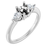 14K White Gold 7 x 5 mm Oval 1/4 CTW Lab-Grown Diamond Semi-Set Engagement Ring