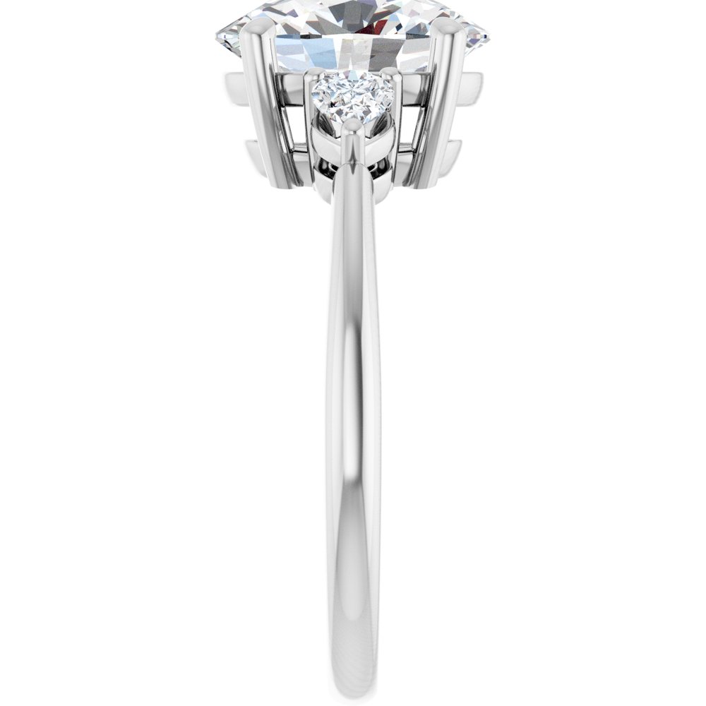 14K White Gold 10 x 8 mm Oval 1/4 CTW Natural Diamond Semi-Set Engagement Ring