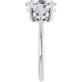 14K White Gold 10 x 8 mm Oval 1/4 CTW Natural Diamond Semi-Set Engagement Ring