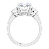 14K White Gold 11 x 9 mm Oval 1/4 CTW Lab-Grown Diamond Semi-Set Engagement Ring