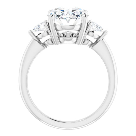 14K White Gold 11 x 9 mm Oval 1/4 CTW Lab-Grown Diamond Semi-Set Engagement Ring
