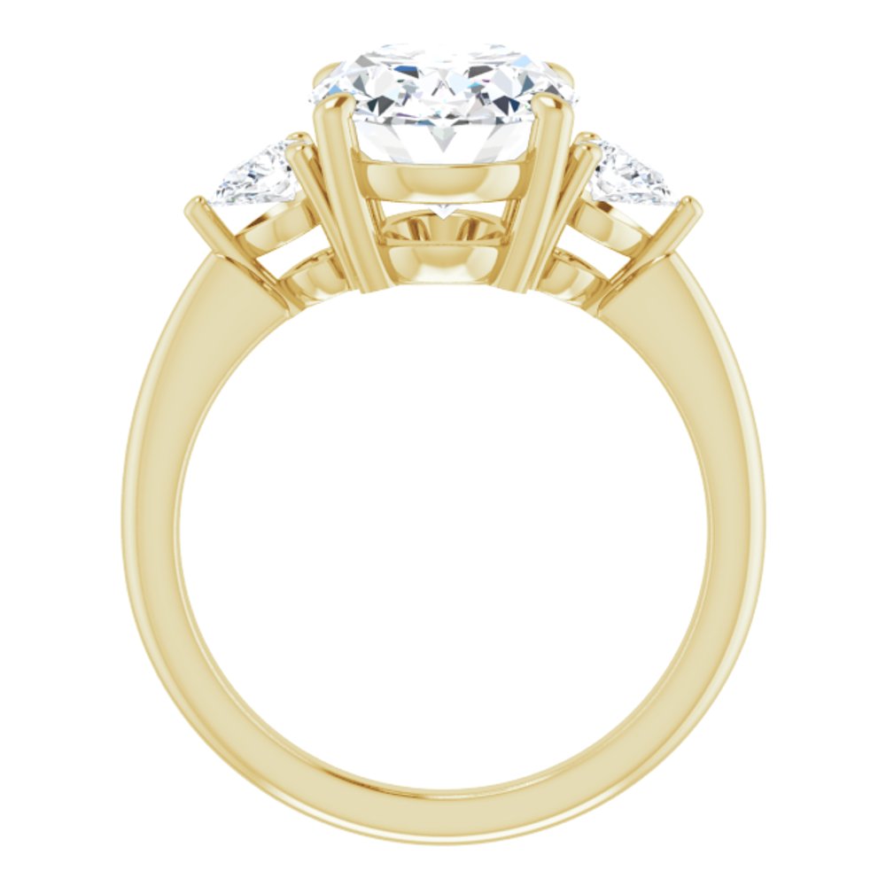 14K Yellow Gold 11 x 9 mm Oval 1/4 CTW Lab-Grown Diamond Semi-Set Engagement Ring