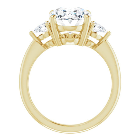 14K Yellow Gold 11 x 9 mm Oval 1/4 CTW Lab-Grown Diamond Semi-Set Engagement Ring