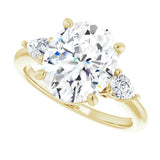 14K Yellow Gold 11 x 9 mm Oval 1/4 CTW Lab-Grown Diamond Semi-Set Engagement Ring