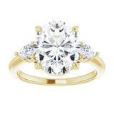 14K Yellow Gold 11 x 9 mm Oval 1/4 CTW Lab-Grown Diamond Semi-Set Engagement Ring