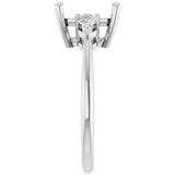 14K White Gold 9 x 7 mm Emerald 1/4 CTW Natural Diamond Semi-Set Engagement Ring