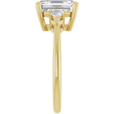 14K Yellow Gold 9 x 7 mm Emerald 1/4 CTW Natural Diamond Semi-Set Engagement Ring