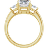 14K Yellow Gold 9 x 7 mm Emerald 1/4 CTW Natural Diamond Semi-Set Engagement Ring
