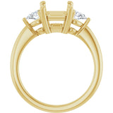 14K Yellow Gold 9 x 7 mm Emerald 1/4 CTW Natural Diamond Semi-Set Engagement Ring