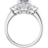 14K White Gold 9 x 7 mm Emerald 1/4 CTW Natural Diamond Semi-Set Engagement Ring
