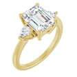 14K Yellow Gold 9 x 7 mm Emerald 1/4 CTW Natural Diamond Semi-Set Engagement Ring