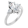 14K White Gold 12 x 6 mm Marquise 1/4 CTW Lab-Grown Diamond Semi-Set Engagement Ring
