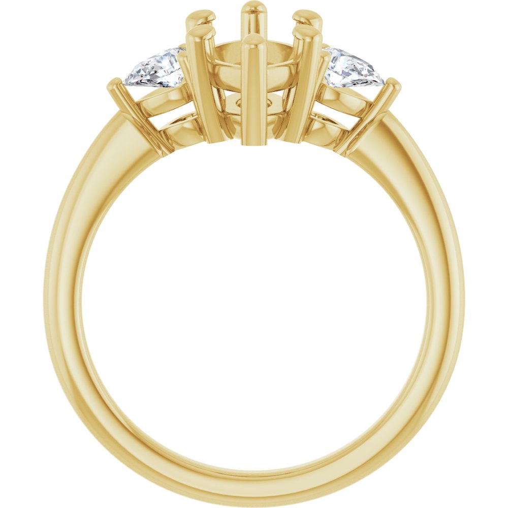 14K Yellow Gold 12 x 6 mm Marquise 1/4 CTW Lab-Grown Diamond Semi-Set Engagement Ring