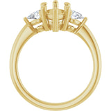 14K Yellow Gold 12 x 6 mm Marquise 1/4 CTW Lab-Grown Diamond Semi-Set Engagement Ring