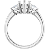 14K White Gold 12 x 6 mm Marquise 1/4 CTW Lab-Grown Diamond Semi-Set Engagement Ring