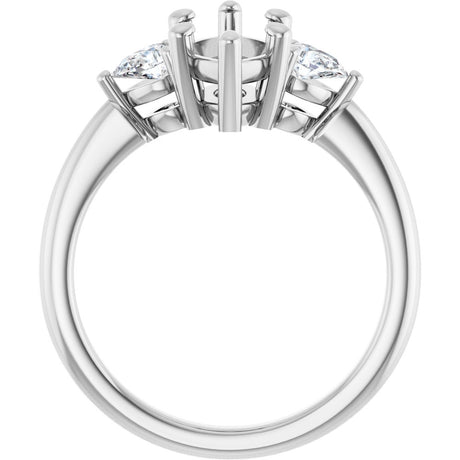 14K White Gold 12 x 6 mm Marquise 1/4 CTW Lab-Grown Diamond Semi-Set Engagement Ring