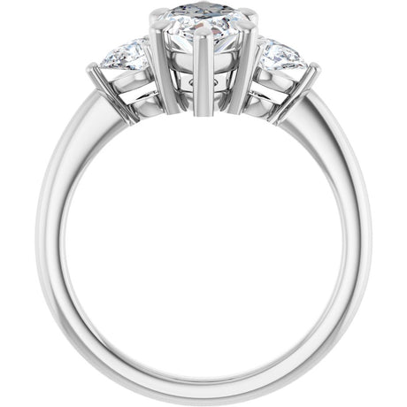 14K White Gold 12 x 6 mm Marquise 1/4 CTW Lab-Grown Diamond Semi-Set Engagement Ring