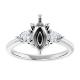 14K White Gold 10 x 5 mm Marquise 1/4 CTW Lab-Grown Diamond Semi-Set Engagement Ring